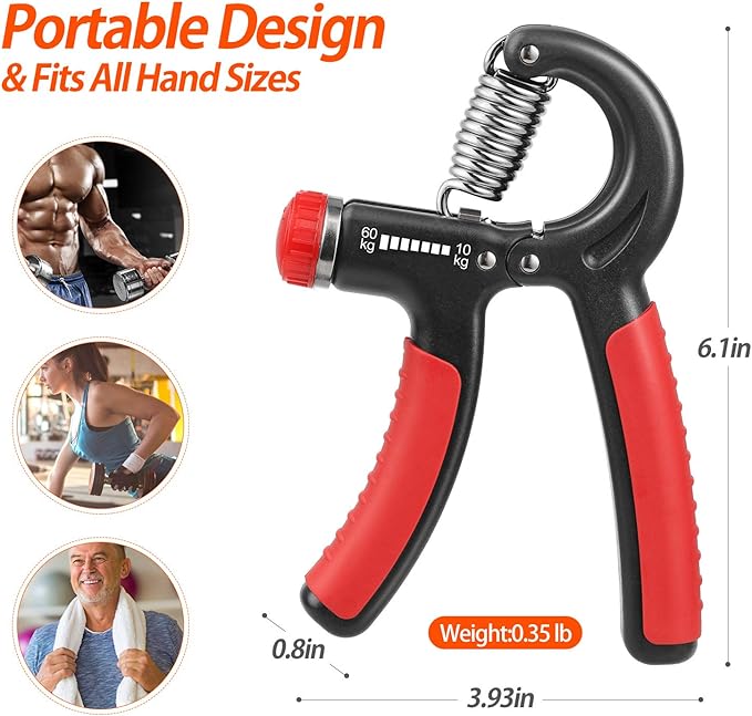 Grip Strength Trainer 22-132Lbs (10-60kg), (10-60kg), Forearm