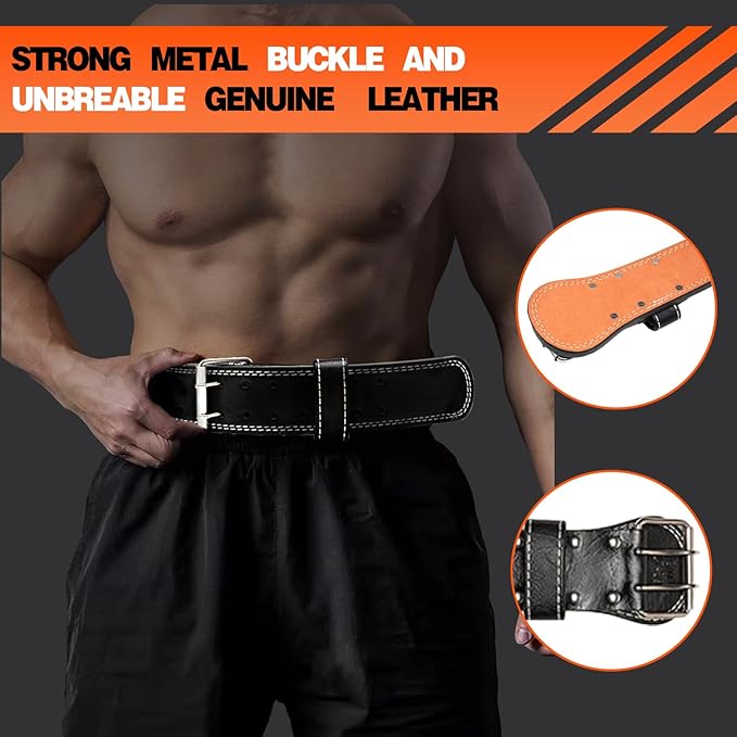 Weight Lifting Belt Gym Fitness 4â€ Padded Support,10 Adjustable
