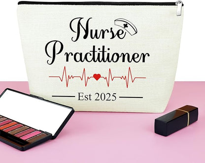 Mxrymvu New Nurse Practitioner Gifts Cosmetic Bag New Nurse Graduation Gifts for Nursing NP Makeup Bag NP Est 2025 Nurse Gifts Nursing Graduation Gifts Nursing Gifts Travel Makeup Pouch