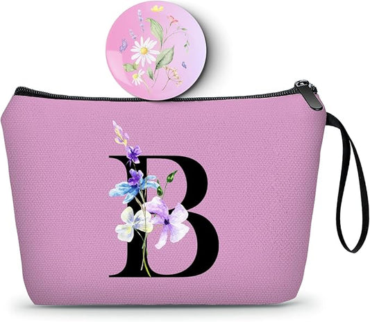 SEAMOON Birthday Inspirational Bridesmaid Proposal Team Small Gifts for Women Mom Aunt Teacher Sister Coworkers Makeup Cosmetic Bag Travel with Mirror Mothers Day Christmas Graduation B