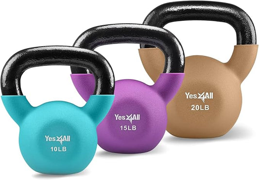 Yes4All Neoprene Coated/Adjustable Kettlebell & Kettlebell Sets -