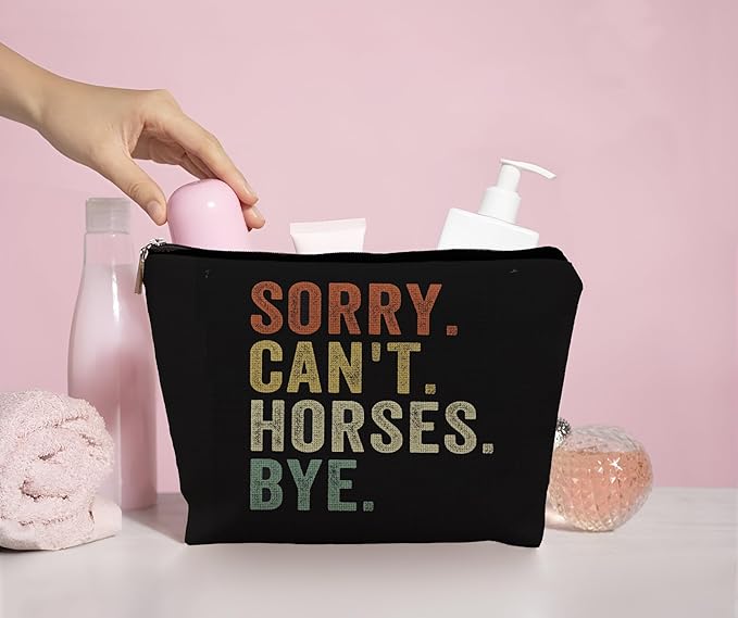 Horse Lover Cowgirl Rodeo Makeup Bag - Funny Gifts For Horse Lovers