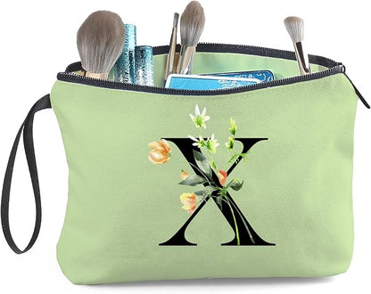 SEAMOON Happy Birthday Friendship Bridesmaid Team Gifts for Employees Women Mom Aunt Daughter Teenage Girl Personalized Make up Cosmetic Bag Travel with Mirror Mothers Day Christmas Graduation X
