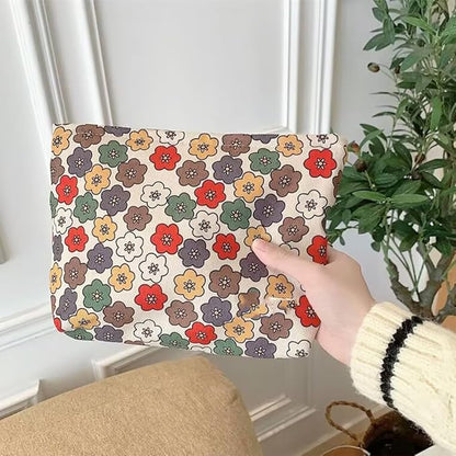 Cosmetic Bags for Women Makeup Bag Large Capacity Purse Travel Toiletry Zipper Storage Pouch Make up Brushes Organizer for Gifts (Flowers, Colorful)