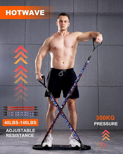 HOTWAVE Portable Exercise Equipment with 16 Gym Accessories.20 1 Push