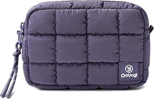 Quilted Cosmetic Bag, Puffer Makeup Bags, Crossbody Purses for women,Cute Travel Toiletry Bag for Women (Purple)