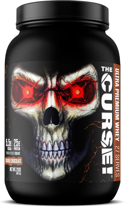 JNX SPORTS The Curse! Ultra Premium Whey Protein Powder Double Chocolate 2lb | 25g Protein Per Serve, Primary Source Whey Isolate