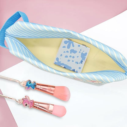 Stitch Travel Makeup Bag Large Capacity Cosmetic Bags Cartoon PU Small Skin Care Bags for Girls Women Mirror Makeup Brush