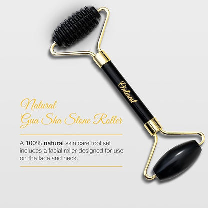 3in1 skin care tool set. Ultimate Facial Rejuvenation Companion. Facial massage. Face lift. Facial roller. Massage set. Natural skin care. Neck roller. Gua Sha set.