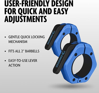 DMoose Fitness Barbell Clips 2" (Pair) - Quick
