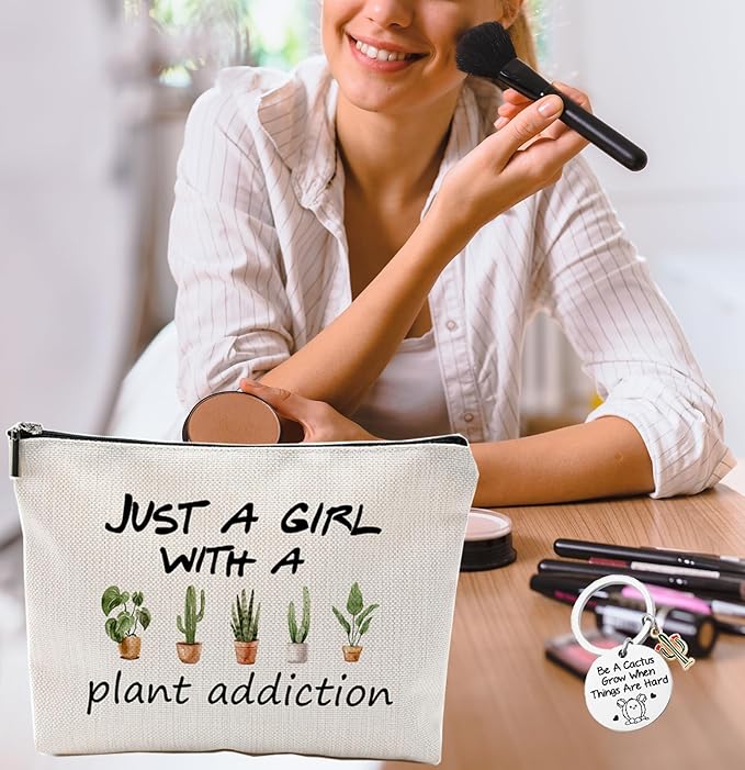 Green Plant Makeup Bag, Plant Lover Gifts Gardening, Gifts for Women Gardeners, Plant Lover Stuff, Plant Makeup Bag Gifts for for Plant Lovers Gardeners,Christmas Birthday Gifts(Plant)