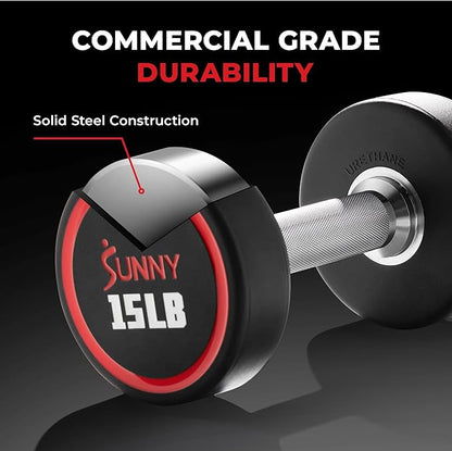 Sunny Health & Fitness Premium Polyurethane Commercial Grade 5-50LB