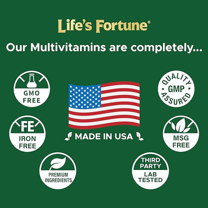 Life's Fortune Multivitamin All Natural Energy Source Supplying Whole Food Concentrates, Antioxidants, Amino Acids, Enzymes, Trace Minerals & More (90 Count (Pack of 1))