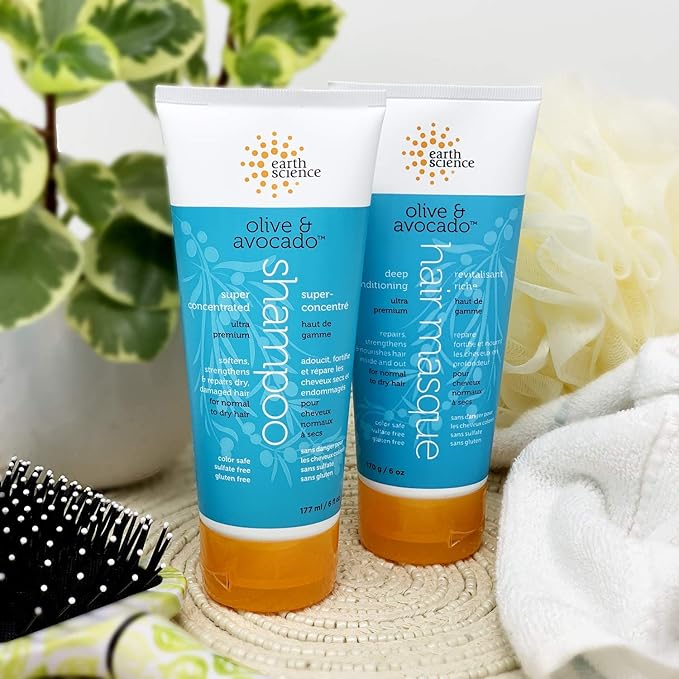 Earth Science - Olive & Avocado Deep Conditioning Hair Masque: for Normal to Dry Hair (3 pk, 6 oz.)