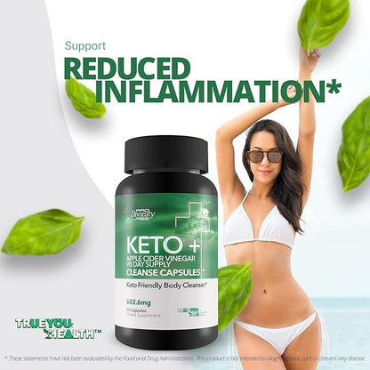 Pro Divinity Labs Keto + Apple Cider Vinegar 90 Day Supply Cleanse Capsules - Keto Friendly Body Cleanser to Promote Overall Health - Premium Antioxidant & Fiber Support for Digestive & Immune Health