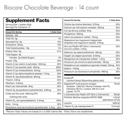Nutritional Beverage for GLP-1 Users, Dietary Powder Drink Provides 20g Essential Protein, 26 Vitamins/Minerals, Helps Ease Nausea, Bloating, Constipation, Chocolate (14 Count)
