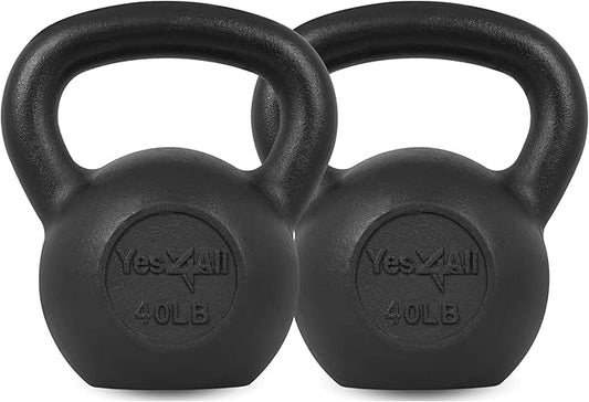 Yes4All Kettlebell Adjustable/Cast Iron/Protective Base Solid Smooth