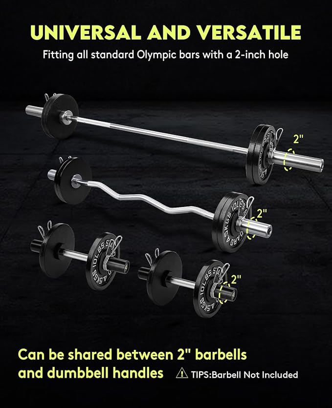 Cast Iron 2-Inch Olympic Weight Plates Set (40, Pounds)