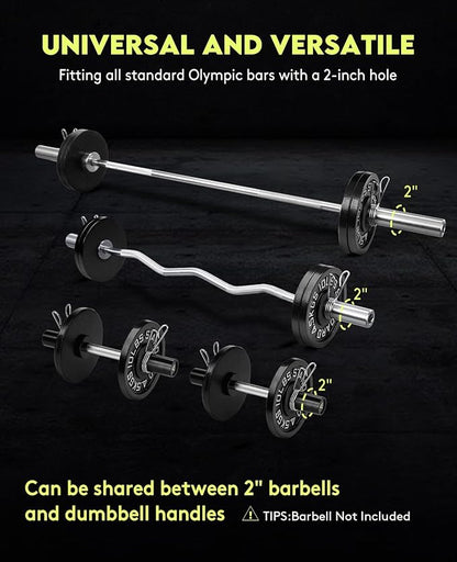 Cast Iron 2-Inch Olympic Weight Plates Set (40, Pounds)