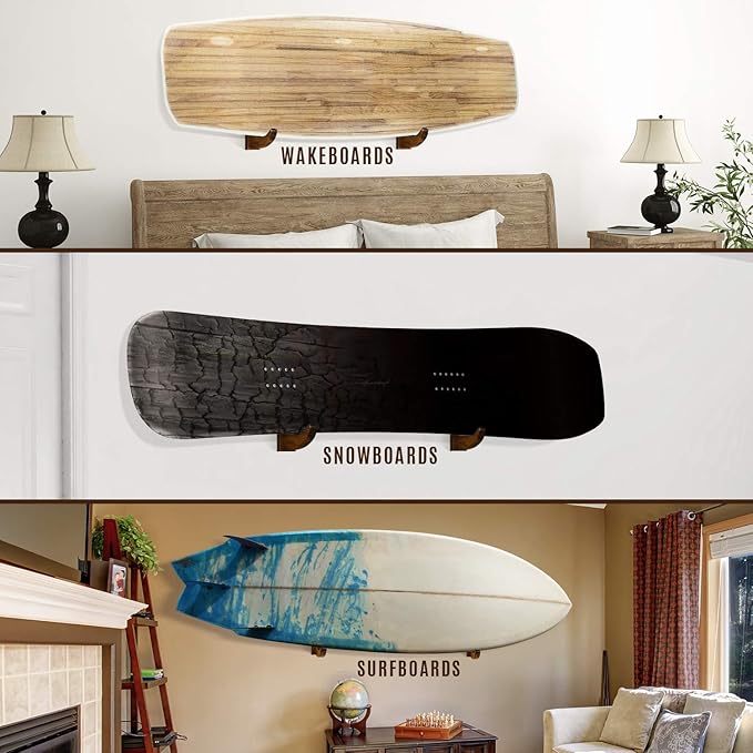 Yes4All Heavy Duty Steel Wall Mount Paddle Board Racks, Surfboard Holder, Suitable for Both Indoor and Outdoor Storage