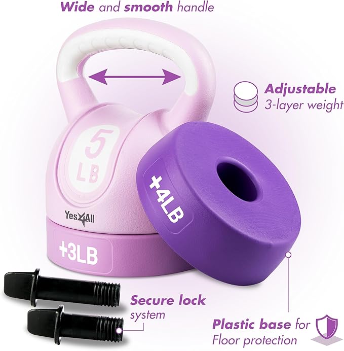 Yes4All Kettlebell Sets - Adjustable Kettlebell Set