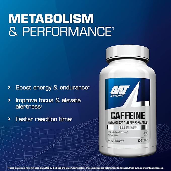 GAT Sport Essentials Caffeine Metabolism and Performance, 100 Tablets
