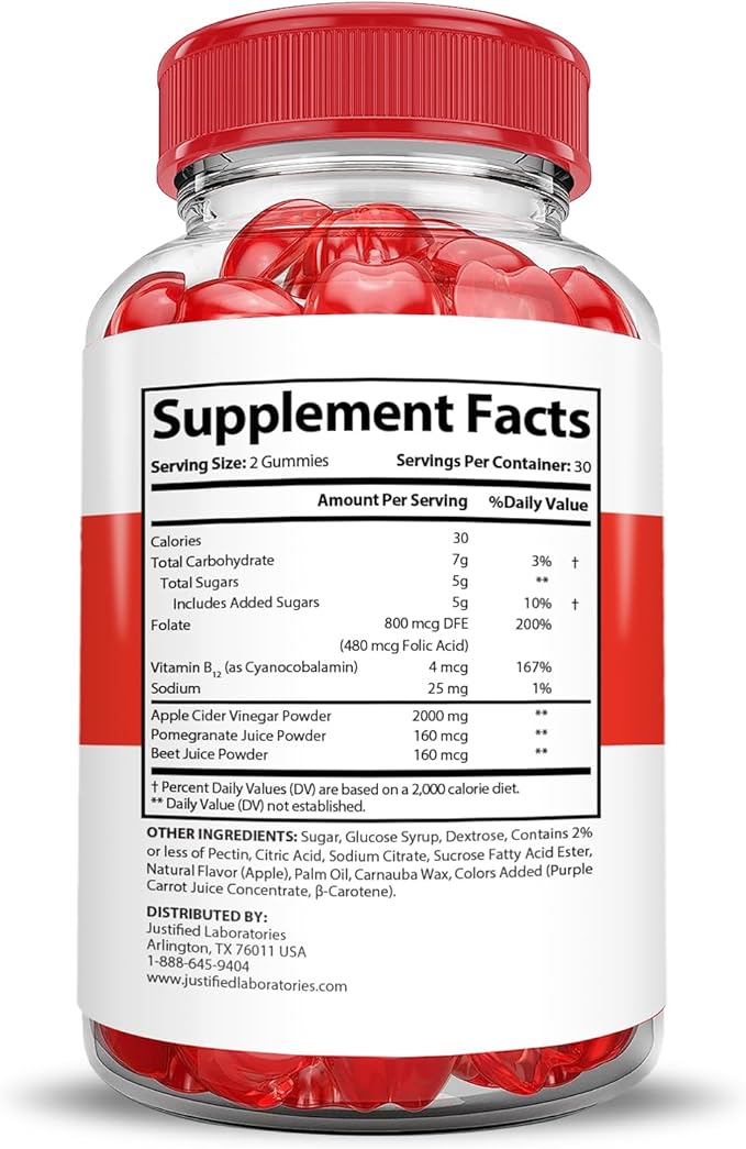 Rapid Lean Keto ACV Gummies Extreme 2000MG Rapid Lean Keto Gummies Apple Cider Vinegar Formulated with Pomegranate Beet Juice Powder B12 Vegan Non GMO 60 Gummys