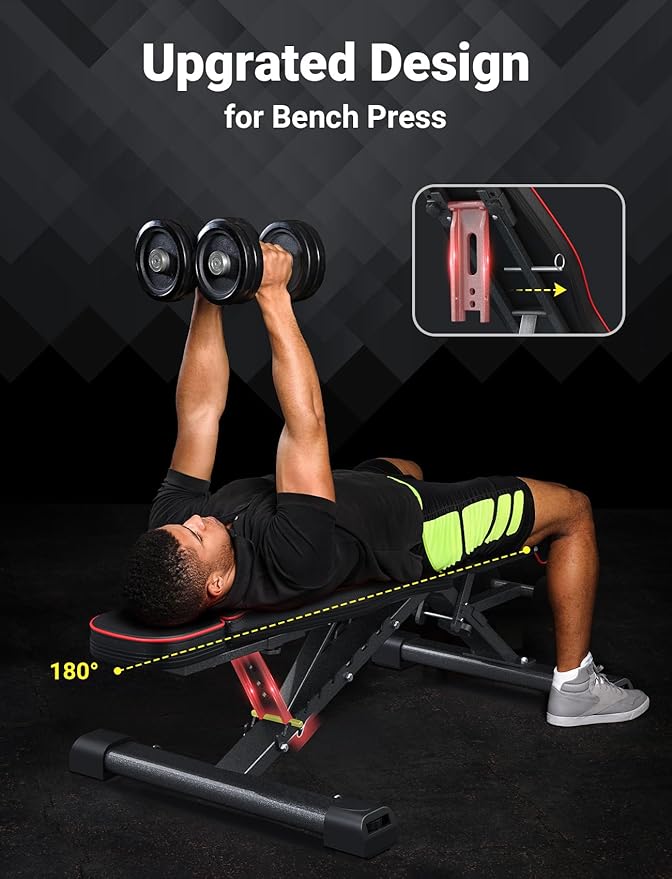 YOLEO MAX Weight Bench 880LB Adjustable 90 Degree 6'56''