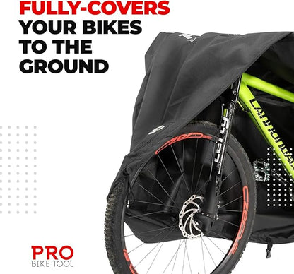 Pro Bike Tool Bike Cover for Outdoor Bike Storage - Stationary L for 1 Bike - Heavy Duty Riptstop Material, Waterproof and Anti-UV - Bicycle Cover Protection for Mountain & Road Bikes, Bike Tent