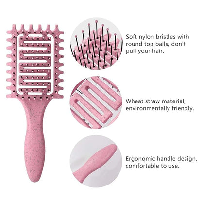 Curl Defining Brush,2024 Curly Hair Brush,Vented Hair Brush for Detangling, Shaping and Defining Curls For Women and Men Less Pulling (2Pcs Purple)