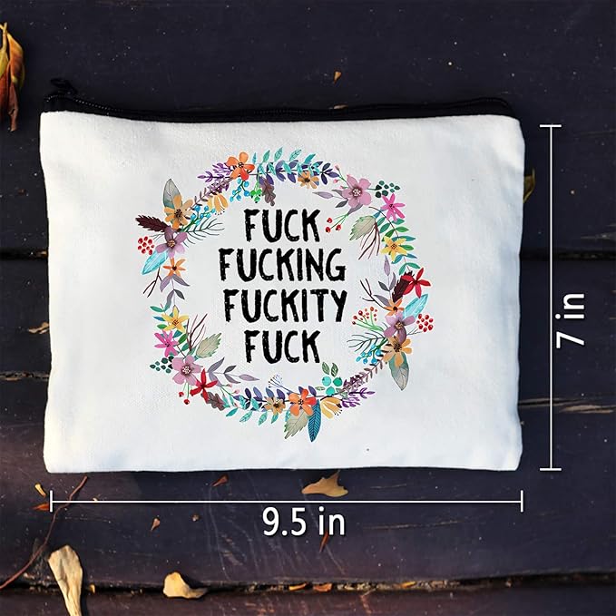 Funny Canvas Cosmetic Bag Makeup Bags Cute Travel Bag Birthday Gifts Friend Gifts for Women (Style-B)