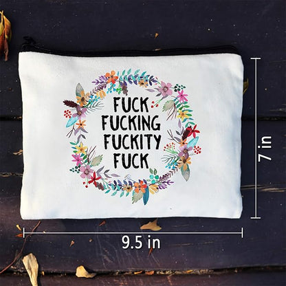 Funny Canvas Cosmetic Bag Makeup Bags Cute Travel Bag Birthday Gifts Friend Gifts for Women (Style-B)