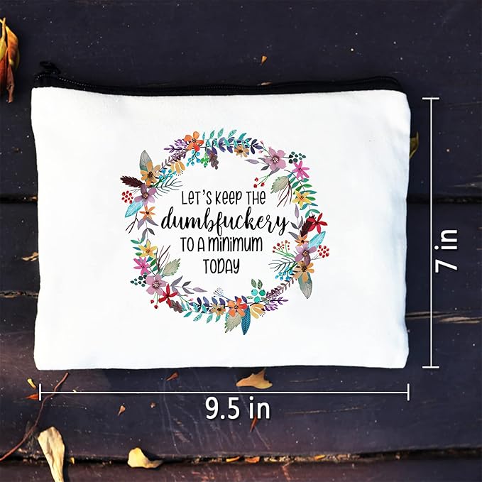Funny Canvas Cosmetic Bag Makeup Bags Cute Travel Bag Birthday Gifts for Women