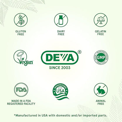 DEVA Vegan Prenatal Multivitamin and Mineral Supplement - Once-Per-Day Formula - Vitamins A, C, D, E, K, B Complex, with Folate & Chelated Iron - 90 Coated Tablets, 1-Pack