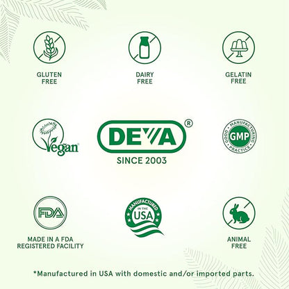 DEVA Tiny Tablets Vegan Multivitamins for Women & Men, Multivitamin with Iron, Mineral Supplement, Vitamin C, Vitamin B Complex, Vitamin B12, Vitamin E, Zinc, Gluten Free, 90 Tablets (Pack of 2)