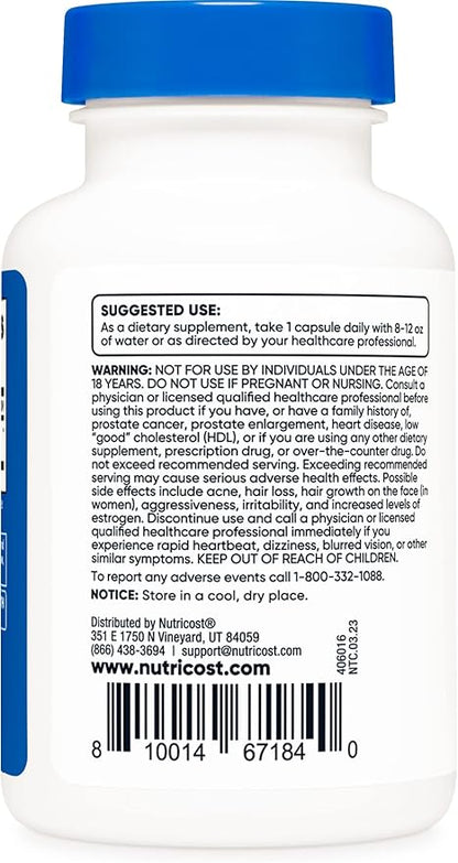 Nutricost DHEA 50mg, 120 Capsules - Gluten Free, Soy Free, Non-GMO, Supplement