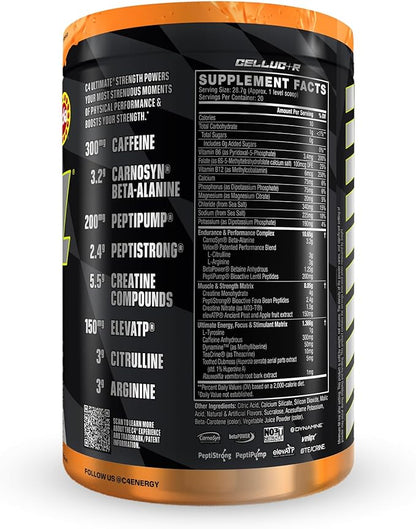Cellucor C4 Ultimate Strength Pre Workout Powder - Tri-Stim Experience 300mg Caffeine+TeaCrine+Dynamine - Creatine & Beta-Alanine - Energy Supplement for Men & Women - Orange Popsicle, 20 Servings