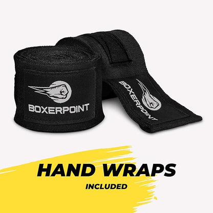 Boxerpoint Bag for Boxing - Premium Punching Bags - Durable PU Leather & Adjustable Cords Double Ended Punching Bag, Speed Bags for Adults & Kids, Boxing Equipment