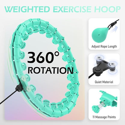 Weighted Hula Circle for Adults Weight Loss 51 Inch 27 Detachable