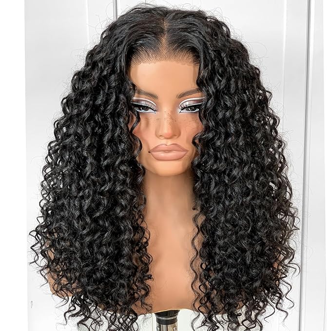 Wear And Go Glueless Wig Pre-Plucked Synthetic Curly Wig HD Lace Frontal Wig 13x6 Afro Wig Kinky Curly With Layer Beginners Friendly 18 Inch