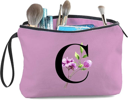 SEAMOON Birthday Thank You Appreciation Monogrammed Gifts for Mom Aunt Teacher Sister Friend Coworkers Bride Bridesmaid Makeup Cosmetic Bag with Mirror Mothers Day Christmas Graduation C