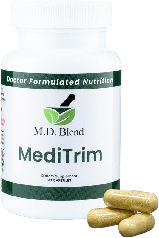 M.D. MediTrim - Expert Formulated Supplement Energy, Satiety, & Physique Goals - Smooth System Balance - Green Coffee Bean, Green Tea, Apple Cider Vinegar, Hibiscus - 90 Capsules