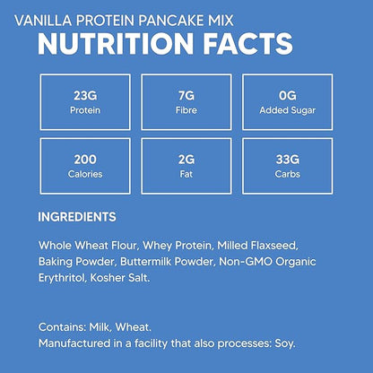 Flourish - Protein Pancake & Waffle Mix, Whey Protein Isolate & Flax Seed, Non-GMO, No Added Sugar, Superfood, High Protein & Fiber, Just Add Water - Vanilla, 16oz