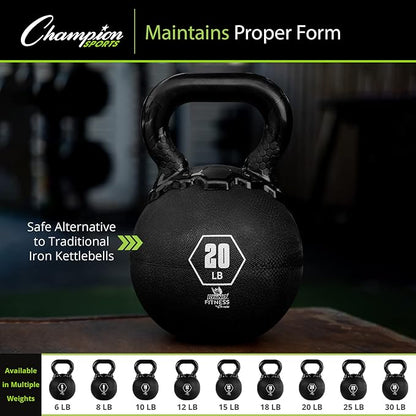 Champion Sports Rhino Kettlebell Rubber Weights