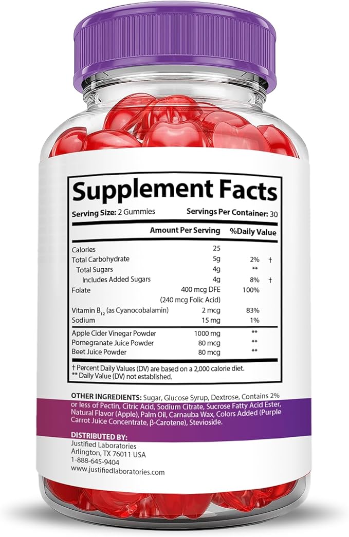 Pure Slim Keto ACV Gummies Advanced Formula 1000MG PureSlim Keto Gummies Apple Cider Vinegar Formulated with Pomegranate Beet Juice Powder B12 Vegan Non GMO 60 Gummys
