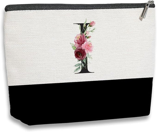 Initial Makeup Bag, Personalized Gifts for Women, Personalized Makeup Bag, Bridesmaid Gifts, Cosmetic bags for Women (Letter I)