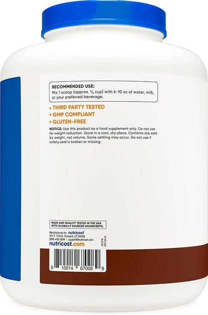 Nutricost Casein Protein Powder 5lb Chocolate - Micellar Casein, Gluten Free, Non-GMO