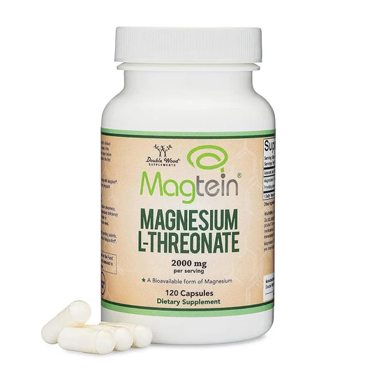 Magnesium L Threonate, Magtein™, Sleep and Cognitive Support – High Absorption – Most Bioavailable Form of Magnesium – 2,000 mg – 120 Capsules