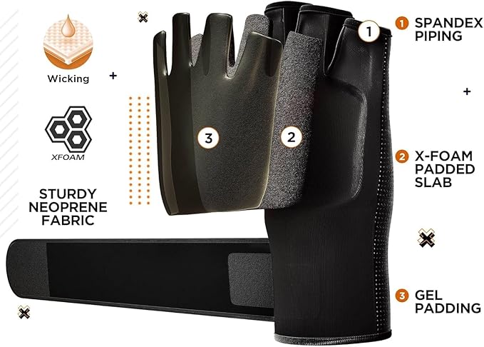 RDX Boxing Inner Gloves Hand Wraps Men Women, Hybrid Design Gym Weight Lifting Workout, 50Cm Long Wrist Support, Neoprene Under Mitts, MMA Muay Thai Martial Arts Training, Kickboxing Punching