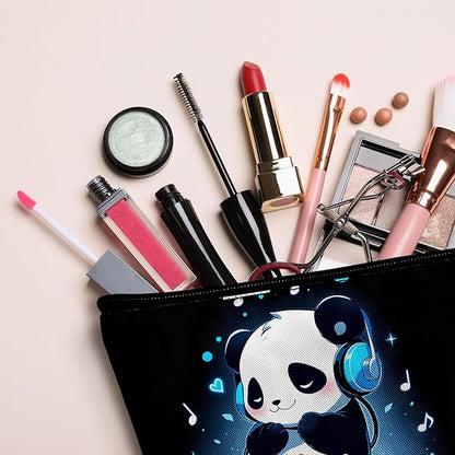 Cute Panda Makeup Bag for Women Girls Cartoon Travel Bags Cosmetic Bag Make Up Bags Zip Pouch for Travel Essentials